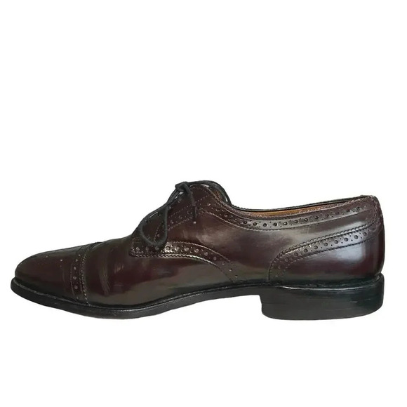 Allen Edmonds Men’s Sanford Burgundy Oxford Cap Toe Dress Shoes Size 9.5 A